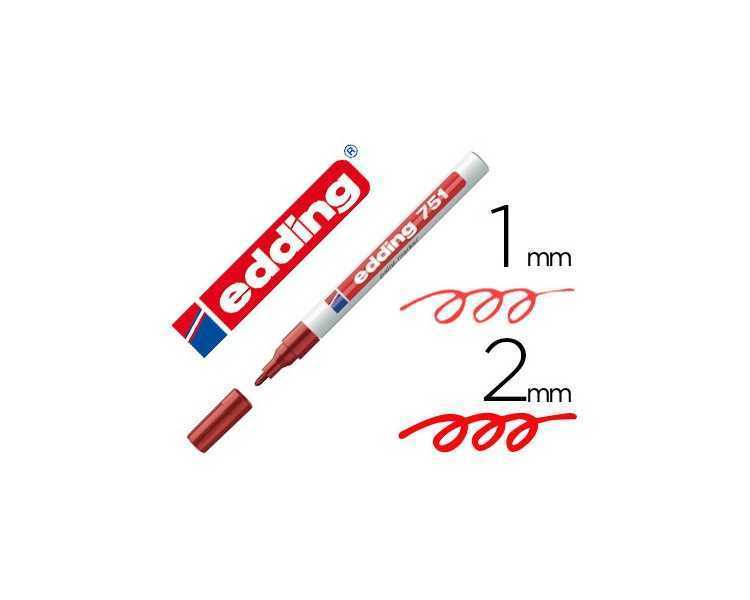 Rotulador edding punta fibra 751 rojo punta redonda 1-2 mm