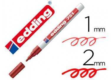 Rotulador edding punta fibra 751 rojo punta redonda 1-2 mm