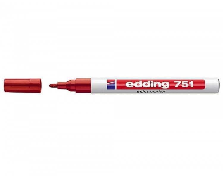 Rotulador edding punta fibra 751 rojo punta redonda 1-2 mm