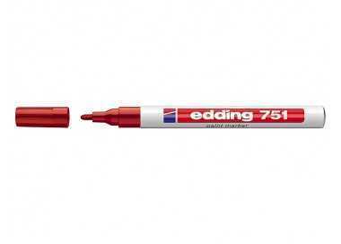 Rotulador edding punta fibra 751 rojo punta redonda 1-2 mm