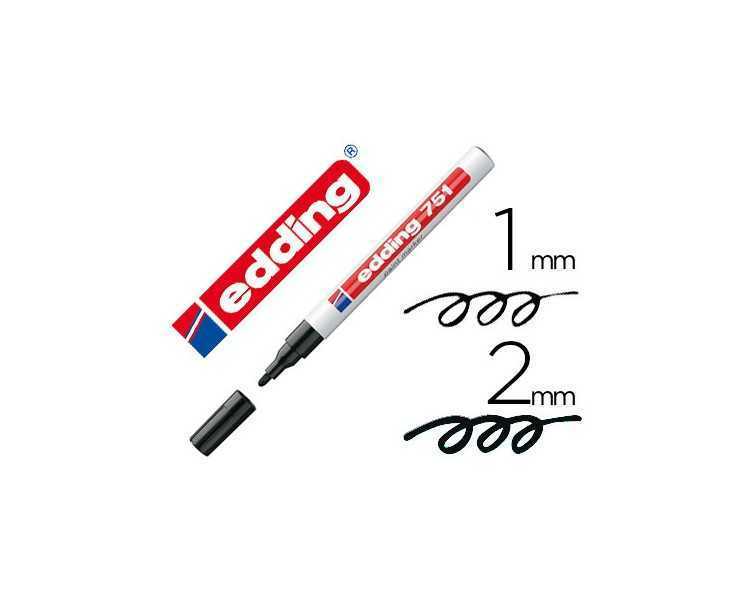 Rotulador edding punta fibra 751 negro punta redonda 1-2 mm