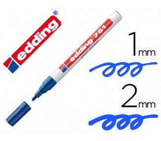 Rotulador edding punta fibra 751 azul punta redonda 1-2 mm