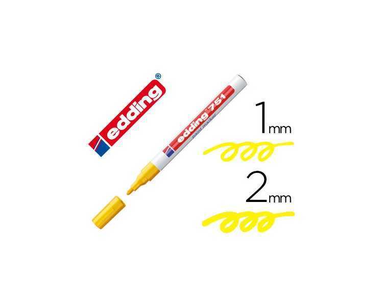 Rotulador edding punta fibra 751 amarillo punta redonda 1-2 mm