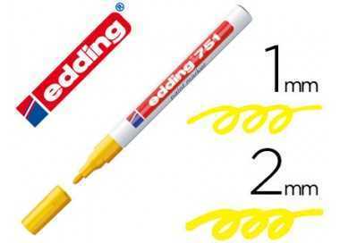 Rotulador edding punta fibra 751 amarillo punta redonda 1-2 mm