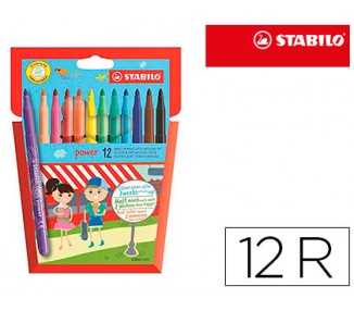 Rotulador stabilo power caja de 12 unidades colores surtidos