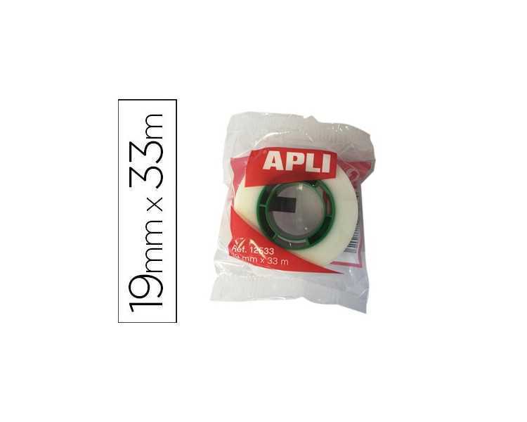 Cinta adhesiva apli 33 mt x 19 mm invisible encelofanada individualmente