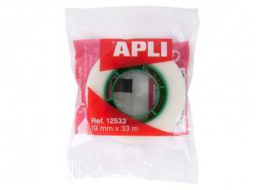 Cinta adhesiva apli 33 mt x 19 mm invisible encelofanada individualmente Cinta adhesiva apli 33 mt x 19 mm invisible encelofanada individualmente