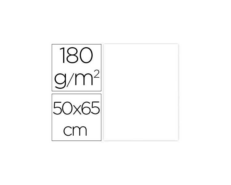 Cartulina liderpapel 50x65 cm 180g/m2 blanco paquete de 25 hojas
