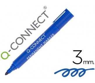 Rotulador q-connect marcador permanente azul punta redonda 3 mm