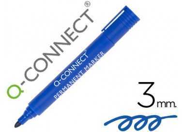 Rotulador q-connect marcador permanente azul punta redonda 3 mm