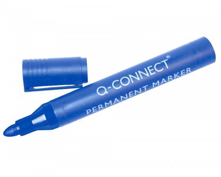 Rotulador q-connect marcador permanente azul punta redonda 3 mm