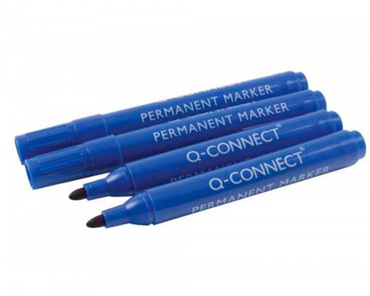 Rotulador q-connect marcador permanente azul punta redonda 3 mm