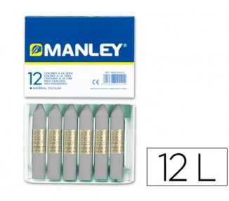 Lapices cera manley unicolor gris n.72 caja de 12 unidades