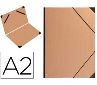 Carpeta planos clairefontaine din a2 con gomas kraft marron verjurado