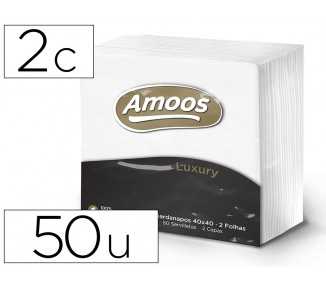 Servilleta celulosa amoos luxury 40x40 cm 2 capas paquete de 50 unidades