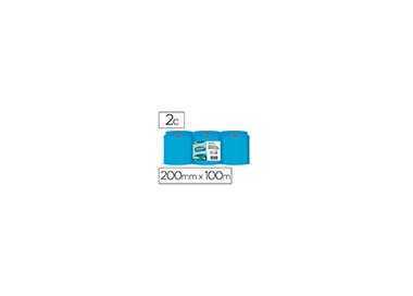 Papel secamanos amoos 2 capas professional 200 mm x 125 mt color azul paquete de 6 rollos