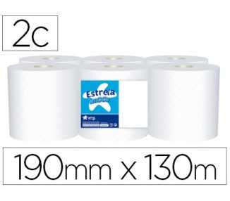 Papel secamanos amoos 2 capas 190 mm x 130 mt paquete de 6 rollos