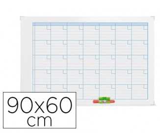 Planning magnetico nobo mensual rotulable marco metalico 90x60 cm