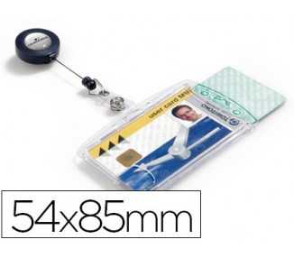 Identificador con cordon extensible durable doble uso vertical/horizontal 54x85 mm