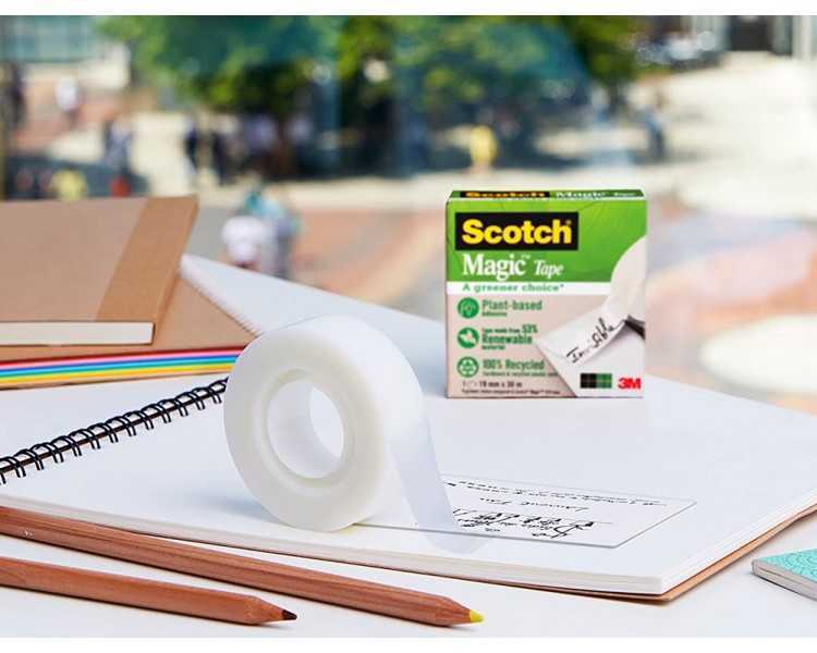 Portarrollo sobremesa scotch c38 color negro incluye 3 cintas scotch magic 33 mt x 19 mm