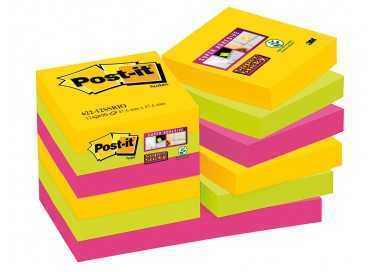 Bloc de notas adhesivas quita y pon post-it super sticky 47,6x47,6 mm con 90 hojas pack de 12 bloc colores Bloc de notas adhesivas quita y pon post-it super sticky 47,6x47,6 mm con 90 hojas pack de 12 bloc colores