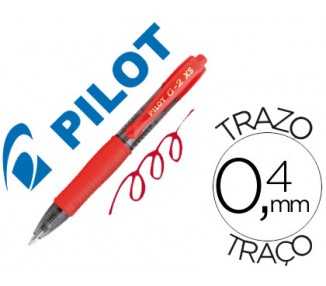 Boligrafo pilot g-2 pixie rojo tinta gel retractil sujecion de caucho