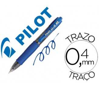 Boligrafo pilot g-2 pixie azul tinta gel retractil sujecion de caucho