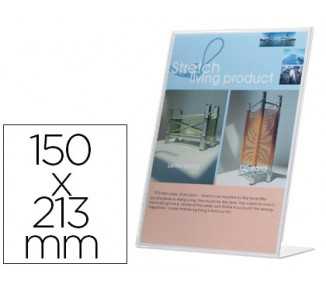 Expositor sobremesa q-connect con forma de l metacrilato 150x213 mm