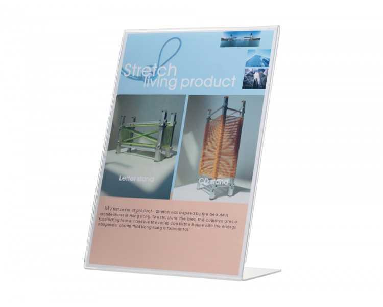 Expositor sobremesa q-connect con forma de l metacrilato 150x213 mm