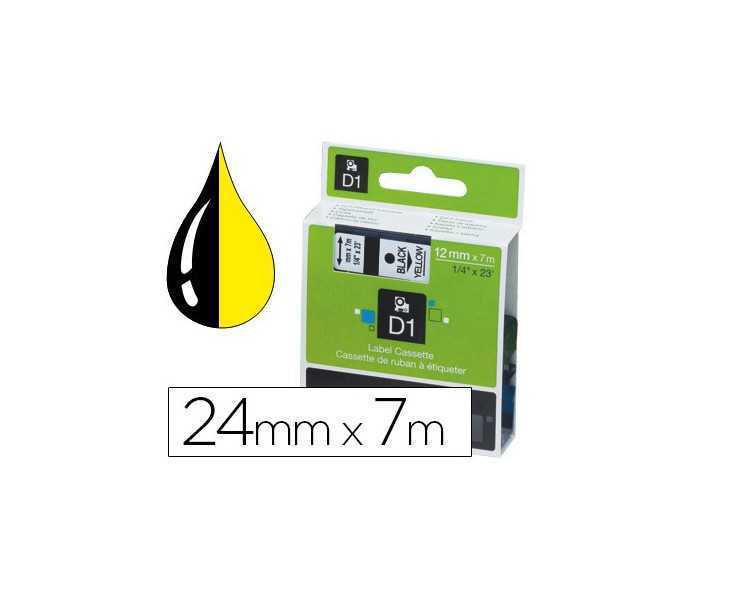 Cinta dymo 1000 negro-amarillo 24 mm x 7 m d1