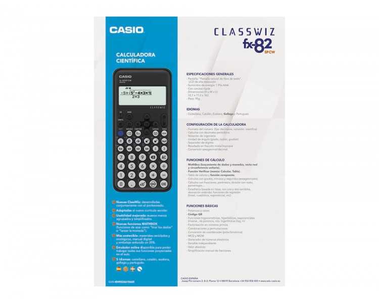 Calculadora casio fx-82sp cw iberia classwiz cientifica + 300 funciones 9 memorias con tapa