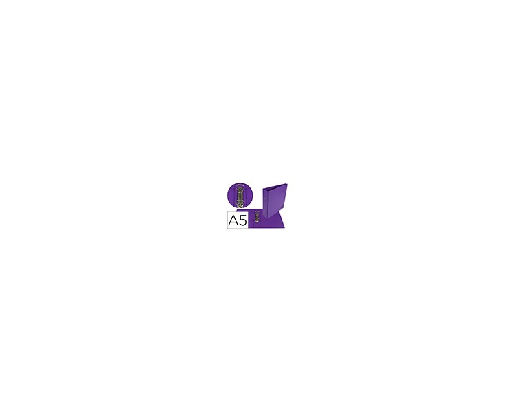 Carpeta de 2 anillas 40 mm redondas liderpapel a5 carton forrado pvc violeta