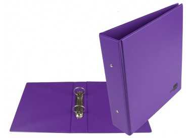 Carpeta de 2 anillas 40 mm redondas liderpapel a5 carton forrado pvc violeta