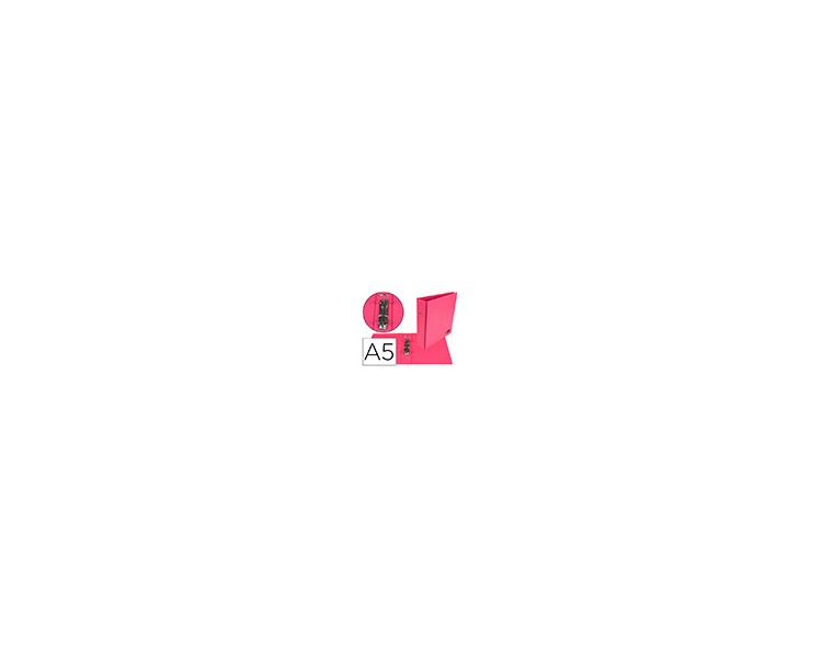 Carpeta de 2 anillas 40 mm redondas liderpapel a5 carton forrado pvc fucsia