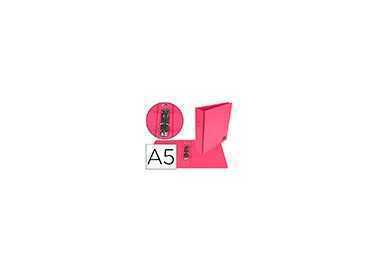 Carpeta de 2 anillas 40 mm redondas liderpapel a5 carton forrado pvc fucsia