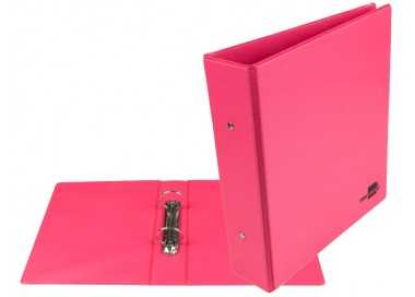 Carpeta de 2 anillas 40 mm redondas liderpapel a5 carton forrado pvc fucsia