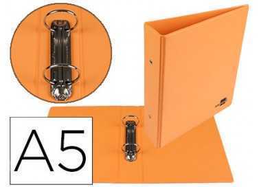 Carpeta de 2 anillas 40 mm redondas liderpapel a5 carton forrado pvc naranja