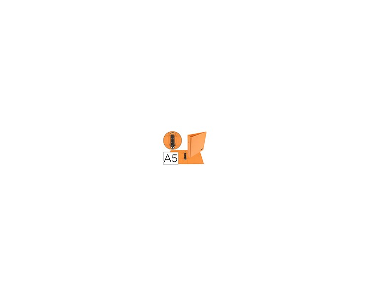 Carpeta de 2 anillas 40 mm redondas liderpapel a5 carton forrado pvc naranja