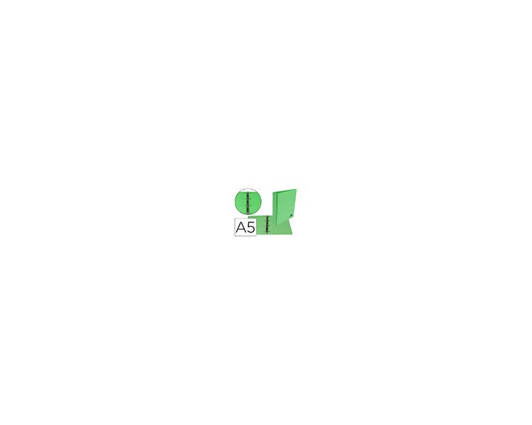 Carpeta de 4 anillas 25 mm redondas liderpapel a5 carton forrado pvc verde