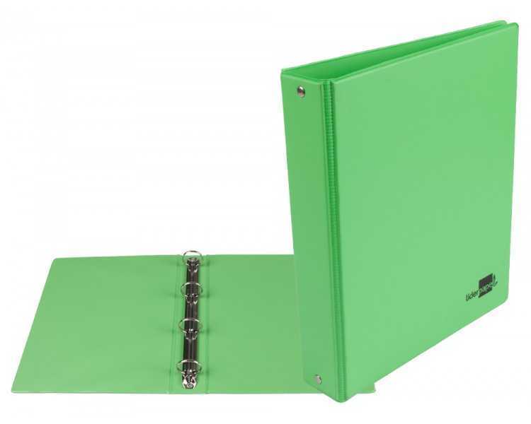 Carpeta de 4 anillas 25 mm redondas liderpapel a5 carton forrado pvc verde