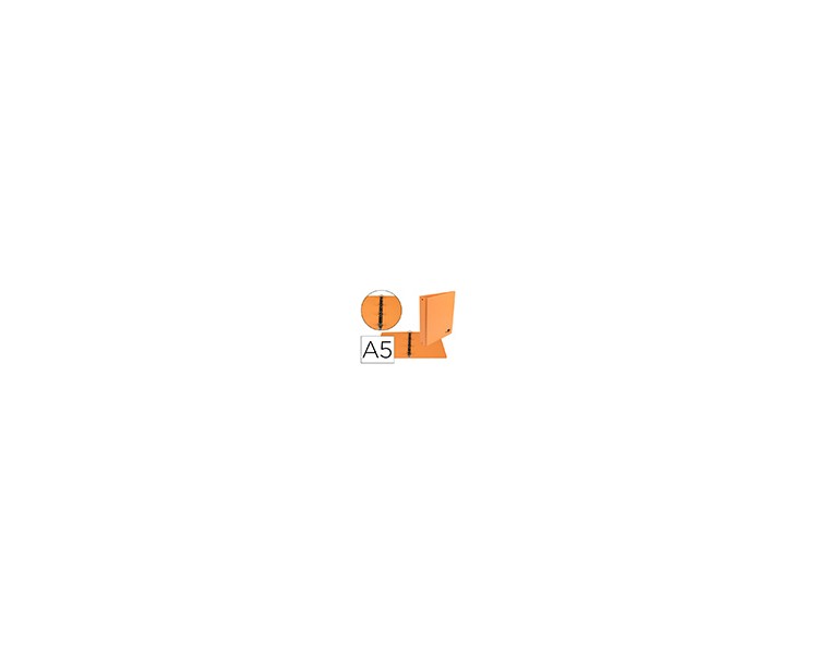 Carpeta de 4 anillas 25 mm redondas liderpapel a5 carton forrado pvc naranja