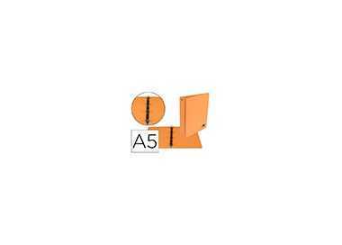 Carpeta de 4 anillas 25 mm redondas liderpapel a5 carton forrado pvc naranja