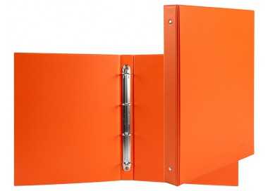 Carpeta de 4 anillas 25 mm redondas liderpapel a5 carton forrado pvc naranja