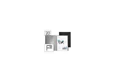 Carpeta liderpapel escaparate 20 fundas pvc folio negro Carpeta liderpapel escaparate 20 fundas pvc folio negro