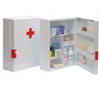 Botiquin plastico extraduro con material para primeros auxilios 460x340x150 mm