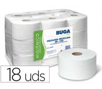 Papel higienico industrial gofrado buga reciclado 2 capas 130 m