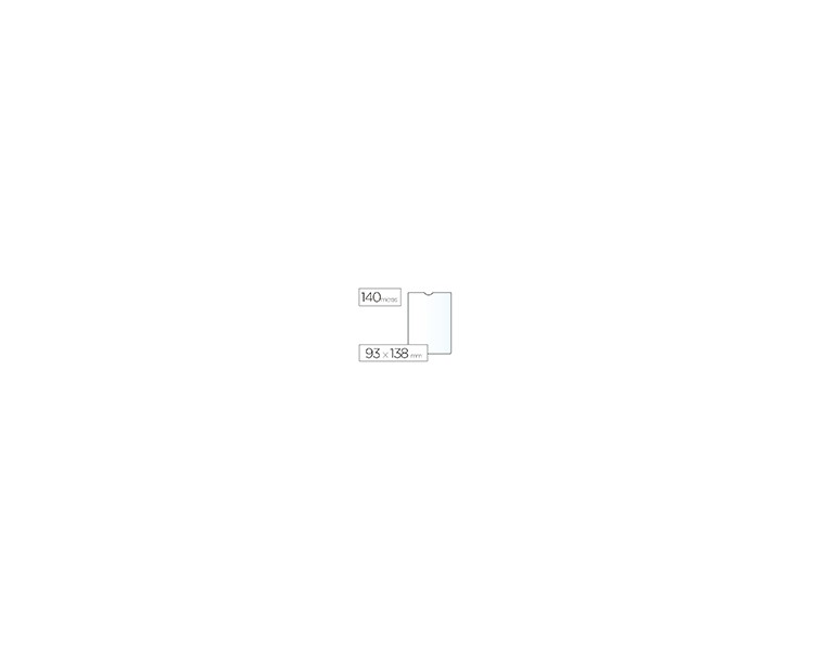 Funda portadocumento esselte plastico transparente q40 micras tamaño 93x138 mm