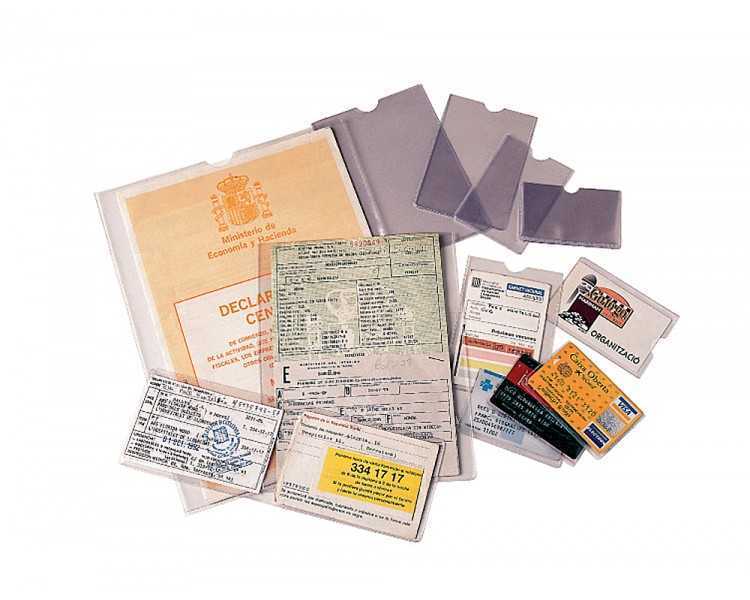 Funda portadocumento esselte plastico transparente q40 micras tamaño 93x138 mm