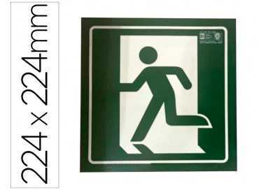 Pictograma syssa señal de salida de emergencia izquierda en pvc fotoluminiscente 224x224 mm