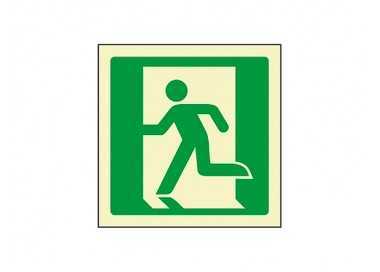 Pictograma syssa señal de salida de emergencia izquierda en pvc fotoluminiscente 224x224 mm